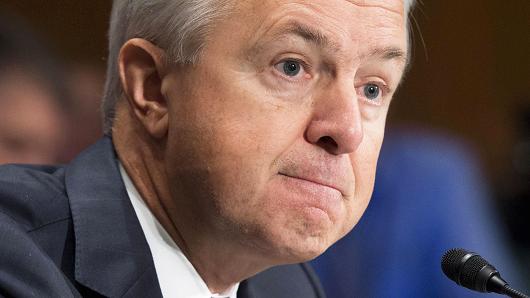John Stumpf chairman and CEO of Wells Fargo testifies during a Senate Committee on Banking Housing and Urban Affairs hearing