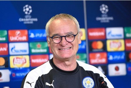 Claudio Ranieri at this evening's media briefing in Copenhagen