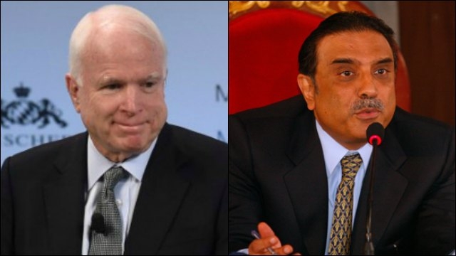 US senator Mc Cain discusses Indo Pak tension with former president Asif Ali Zardari