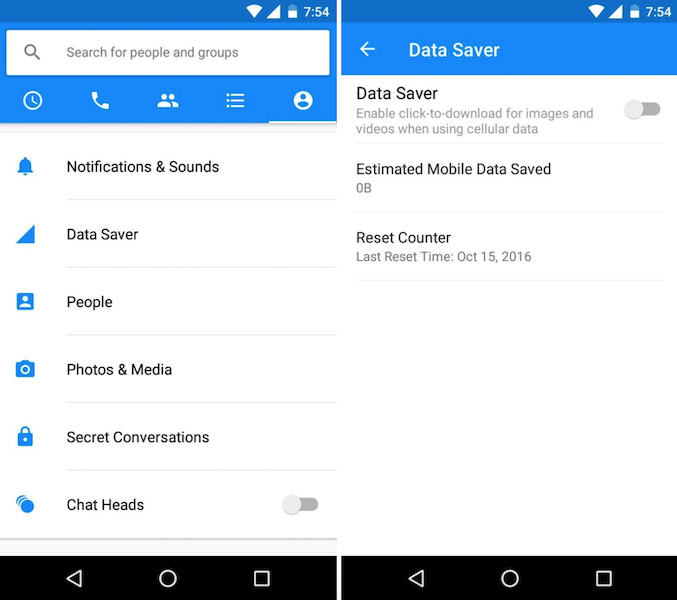 Messenger Data Saver