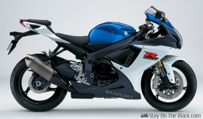 Suzuki GSXR750, blue white Suzuki GSXR750, blue white